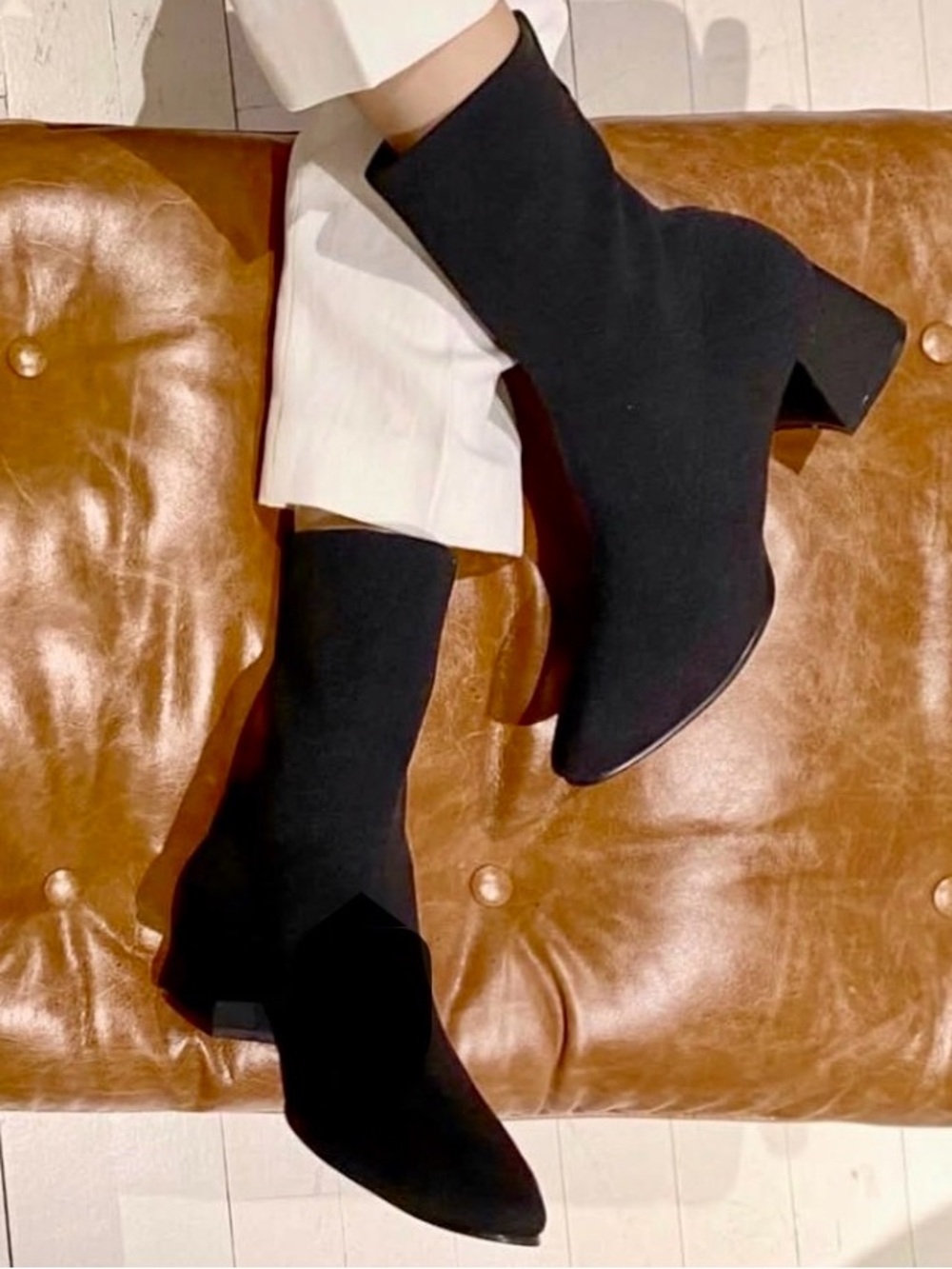 • seven all around • N° 10 Black Knit Ankle Boots •